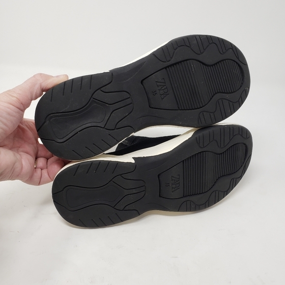 Zara Slip On Sock Style High Tops Sneakers Black Size 35 - Picture 6 of 8